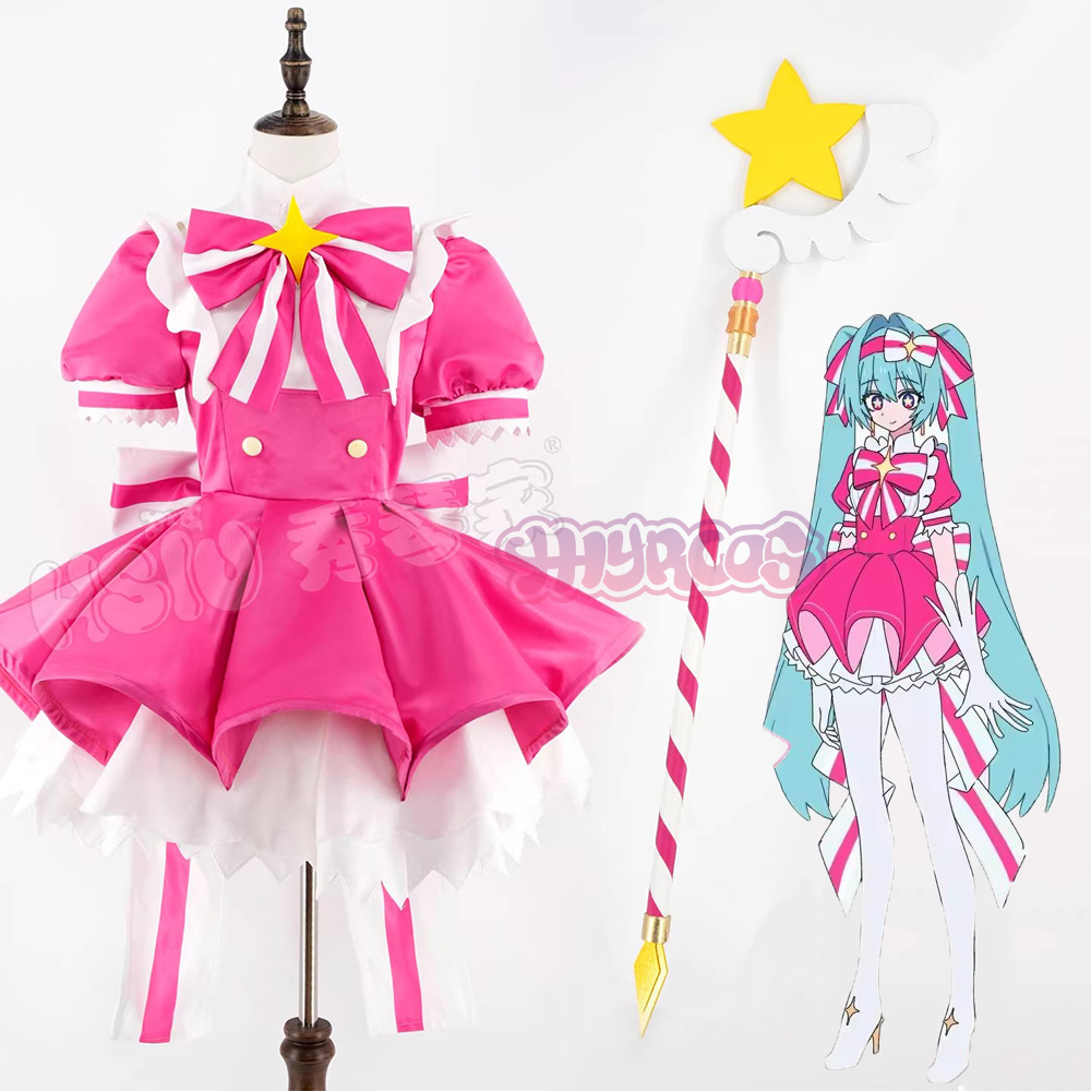 Cosplay Floating Prop - MMiku Retry 코스프레 의상 가발 핑크