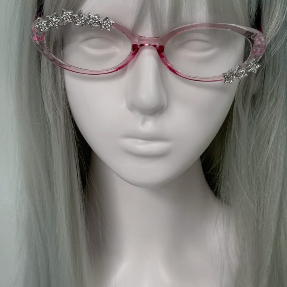 Y2K 스타 라인스톤 캣아이 장식 안경 고딕풍 스윗 코 - Cosplay Floating Prop 리뷰 및 가격