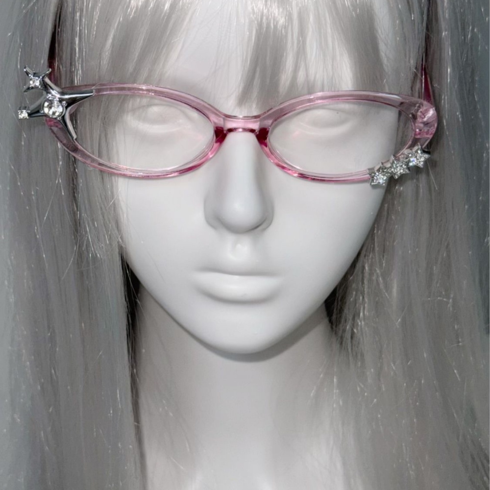 Y2K 스타 라인스톤 캣아이 장식 안경 고딕풍 스윗 코 - Cosplay Floating Prop 리뷰 및 가격