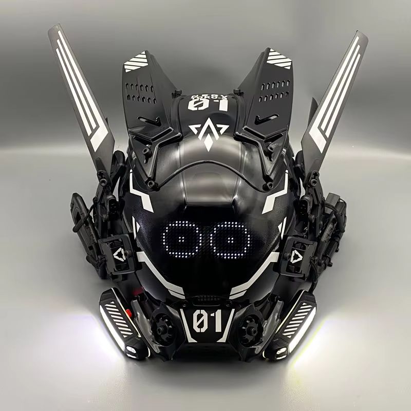 사이버 펑크 코스프레 마스크 메카 병사 LED 라이트  - Cosplay Prop Display 리뷰 및 가격